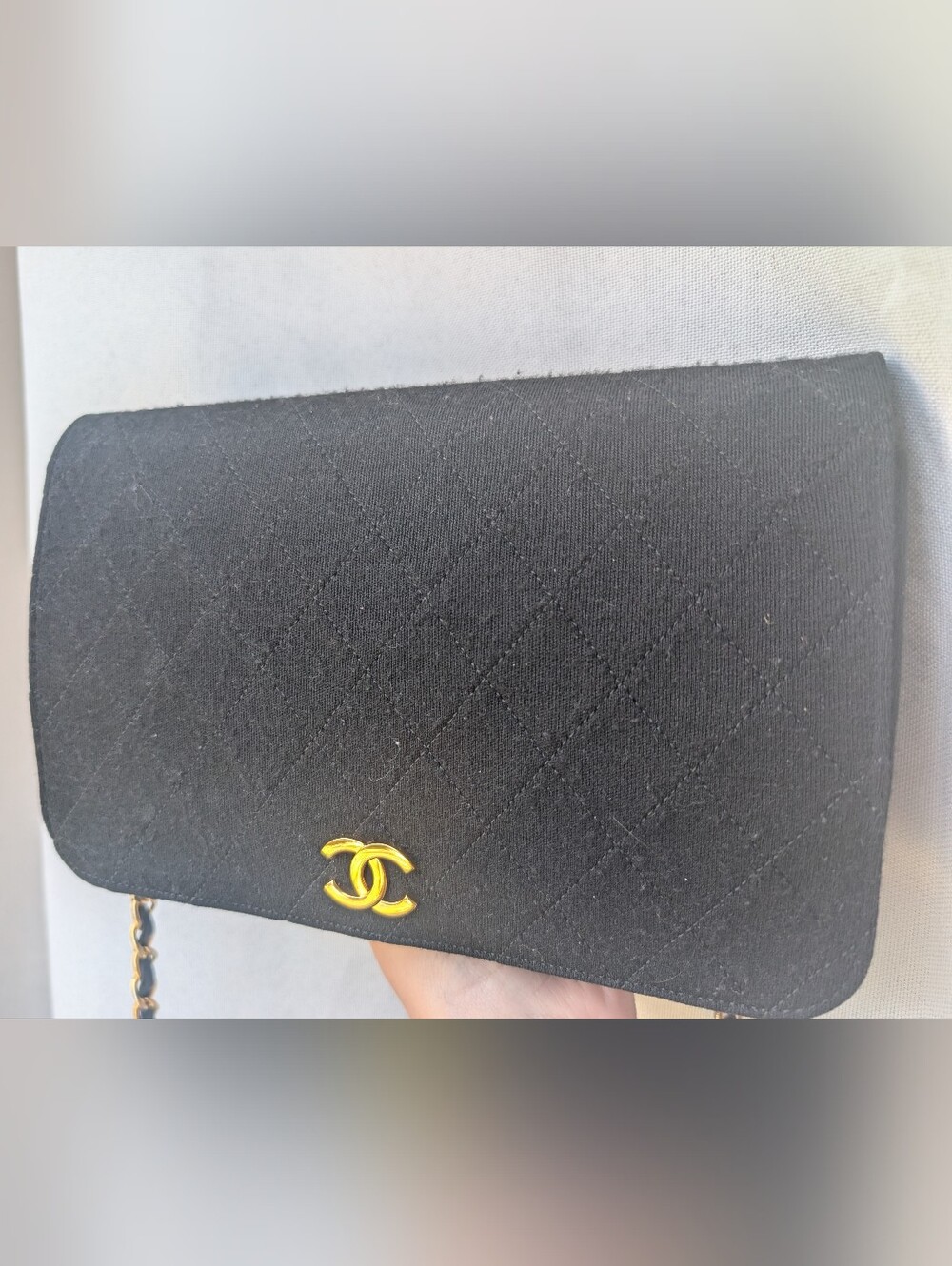 Chanel Quilted Black Shoulder Bag with Gold CC Logo
